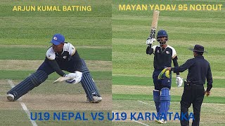 Nepal U19 Vs Karnataka in TU new pitch  Nepal Premier League 2024  Arjun Kumal and Mayan Batting [upl. by Otilegna]