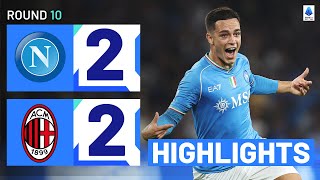 NAPOLIMILAN 22  HIGHLIGHTS  The sides split the points in fourgoal thriller  Serie A 202324 [upl. by Orlanta]