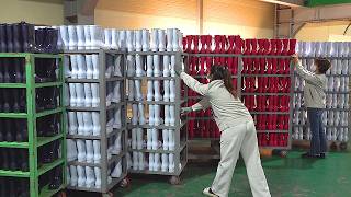 Light and safe rubber boots mass production process Shoe factory in Korea [upl. by Ramma]