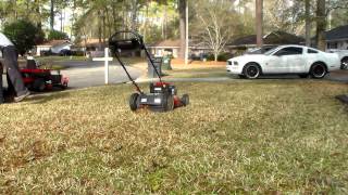 Troy Bilt TB 360 Lawn Mower Test  Bag Mulch Side Discharge Demo [upl. by Atteloc653]