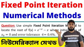 Fixed Point Iteration Method Math Problem  One Point Iteration  Numerical Methods Bangla Tutorial [upl. by Nwahsirhc]