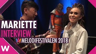 Melodifestivalen 2018 Mariette says quotFor Youquot is groovy pop INTERVIEW [upl. by Aggy403]