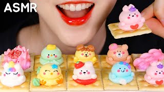 EDIBLE TOYS ASMR CUTE MERINGUE COOKIES ASMR SWEETS ASMR CRUNCH EATING SOUND ASMR NO TALKING 🐻 [upl. by Ivzt]