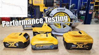 Power Curves For DEWALT PowerStack 5Ah Vs XR 5Ah Vs XR 6Ah [upl. by Pelagia]