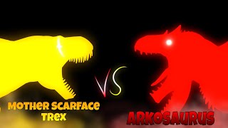 Mother ScarFace Trex Vs Arkosaurus Animation Battle [upl. by Selia364]