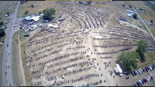 Bikers heading to Sturgis stop in tiny eastern Montana town by thousands [upl. by Leviram]