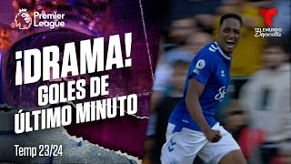 Mejores goles de último minuto en la liga inglesa  Premier League  Telemundo Deportes [upl. by Saraiya]