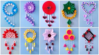 10 Unique Flower Wall Hanging  Quick Paper Craft For Home Decoration Easy Wall Mate DIY Wall Decor [upl. by Sivel]