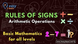 Rules of Signs for Arithmetic Operations  O level  IGCSE  SAT  Mathematics  Matric [upl. by Files699]