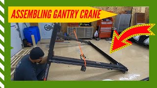 Harbor Freight Gantry Crane assembly  PITTSBURGH AUTOMOTIVE 1 Ton Capacity Gantry Crane 2020 [upl. by Georges]