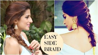 Sonam Kapoors EASY Side Twist Hairstyle  Celebrity Hairstyles  Indian Hairstyles for medium hair [upl. by Legnalos646]