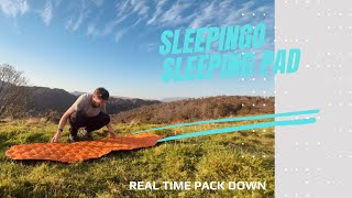 Sleepingo Sleeping Pad Real time pack down [upl. by Attehcram]