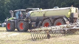 Claas Xerion 5000Kaweco 24m2 GüllefaßBomech SchleppschuhverteilerFendt 828Amazone Catros 4m [upl. by Ateuqal]