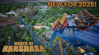 Wrath of Rakshasa Six Flags Great America 2025 Record Breaking Dive Coaster POVAnnouncement Video [upl. by Chas]