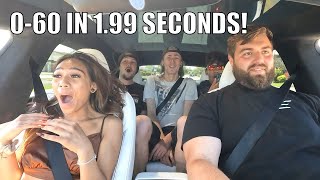 TESLA MODEL S PLAID LAUNCH REACTIONS Funny Ep 2 [upl. by Nomyad]