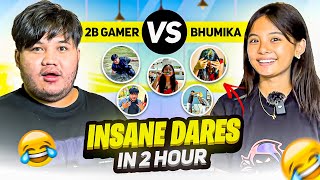 100 Dares Challenge Bhumika Vs 2B Gamer  Insane Dare On Public Gone Wrong [upl. by Baerman546]