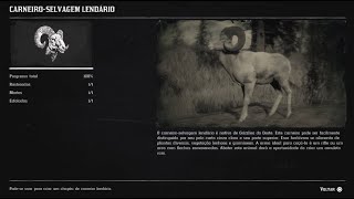 RED DEAD REDEMPTION 2 COMPÊNDIO ANIMAIS  CARNEIRO SELVAGEM LENDÁRIO 177178 [upl. by Ahseuqram]