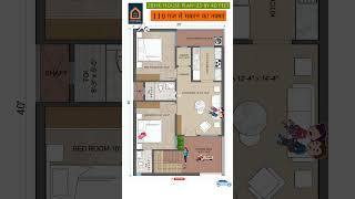 25 by 40 Feet House Plan 1000 sqft House Design 2BHK Floor Plan houseplan housedesign [upl. by Etteloiv]