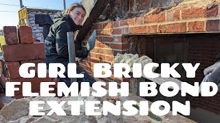 Day 1  Female Bricky builds flemish bond extension [upl. by Puna249]