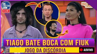 BBB21  TIAGO BATE BOCA COM FIUK POCAH SE ESTRESSA COM JOÃO NO JOGO DA DISCÓRDIA AO VIVO [upl. by Nomsed184]