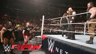 Bray Wyatt helps Roman Reigns repel The League of Nations Raw April 11 2016 [upl. by Eissim]