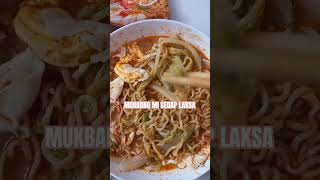 Mukbang mi sedap laksa singapur plus telor dan sawi😋🍜🍳🥬 mukbang makanmie [upl. by Ardnos]