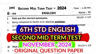 6TH STD ENGLISH SECONDMIDTERM TEST NOVEMBER2024 ORIGINAL QUESTION PAPER LEAKED II 6TH STD ENGLISH [upl. by Itak]