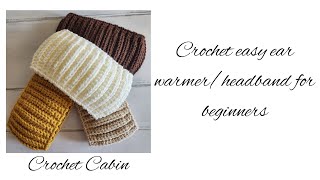 Crochet earwarmerheadband for beginners [upl. by Knorring]