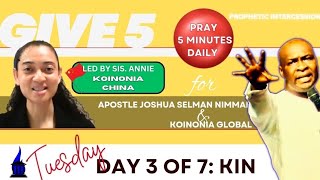 🗣PROPHETIC INTERCESSION Pray for Apostle Joshua Selman amp Koinonia  Sis Annie Koinonia China [upl. by Noreen]