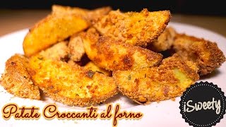 Ricetta Spicchi di Patate al Forno SUPER CROCCANTI con Panatura alle Erbe  Patate Sabbiose [upl. by Eugenie]