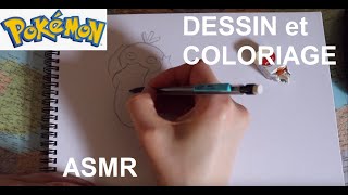 ASMR français  Dessin et coloriage  Psykokwak Pokémon [upl. by Weisberg132]