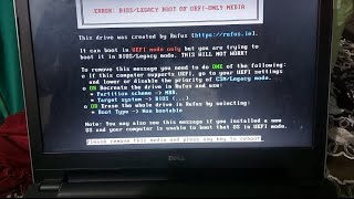 Error Bios Legacy Boot of UEFI only media when install Windows with usb using refus [upl. by Ennahtebazile]