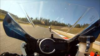 Suzuki GSXR 1000 K9 vs KTM RC8R at Brno [upl. by Llenwahs643]