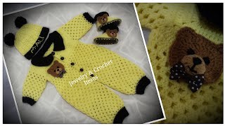 How To Crochet Newborn Romper part 1 [upl. by Lorrac]