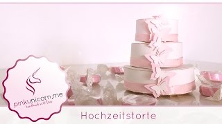 Hochzeitstorte für Explosionsbox basteln  DIY Bastelideen  Anleitung  PinkUnicornme [upl. by Unni874]