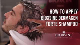 How to Apply Bioxsine Dermagen Forte Shampoo for hair loss [upl. by Namijneb]