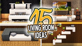 Minecraft  15 Modern Living Room Build Hack and Ideas [upl. by Ahsinrad]