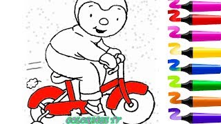 Tchoupi à l’école  Tchoupi et ses amis  Coloriage TCHOUPI vélo rouge [upl. by O'Donnell706]