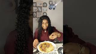 ASMR JOLLOF RICE AND CHICKEN MUKBANG viral vikkyasmr trending [upl. by Onifur]