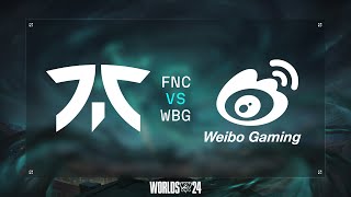 FNATIC VS WEIBO GAMING  MAPA 1  SWISS STAGE  DIA 8  WORLDS  2024  LEAGUE OF LEGENDS [upl. by Nyrret]