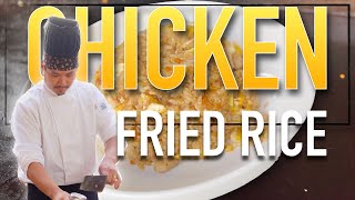 CHICKEN FRIED RICE RECIPE  Hibachi at home on a Blackstone griddle [upl. by Cirded]