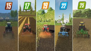 Farming Simulator Evolution Cultivating FS13 vs FS15 vs FS17 vs FS19 vs FS22 vs FS25 [upl. by Tompkins445]