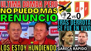 EN VIVO REYNOSO LLORANDO ACABA DE RENUNCIAR A PERÚ TRAS DERROTA VS BOLIVIA Y DEJÓ EQUIPO SORPRENDE [upl. by Lynad]