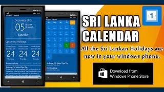 Sri Lanka Calendar Windows Phone App  Overview Demo [upl. by Dor]