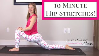 10 Minute Hip Stretches  Perfect for Tight Hip Flexors and Hamstrings [upl. by Aicinet]