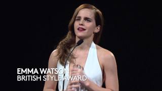 Emma Watson  British Style Award Winner  British Fashion Awards 2014 [upl. by Goss]