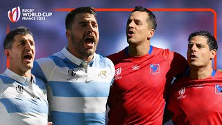 Emotional anthems in South American derby  Argentina v Chile  Rugby World Cup 2023 [upl. by Nixon393]