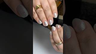 Silver nail 🪙🩶 nails nailart french nailinspo [upl. by Oinafipe]