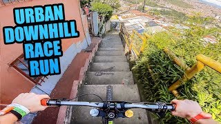 CRAZY URBAN MTB DOWNHILL TRACK  FULL RACE RUN [upl. by Aisayt]