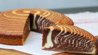 Recette du super Cake zébré moelleux et facile ou gâteau marbré zébré [upl. by Auqenet]